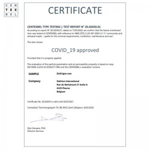 Deltrigex One_Certificaat: Covid_19 goedgekeurd